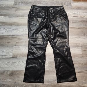 Judy Blue Black Faux Leather Straight Legged Pants
